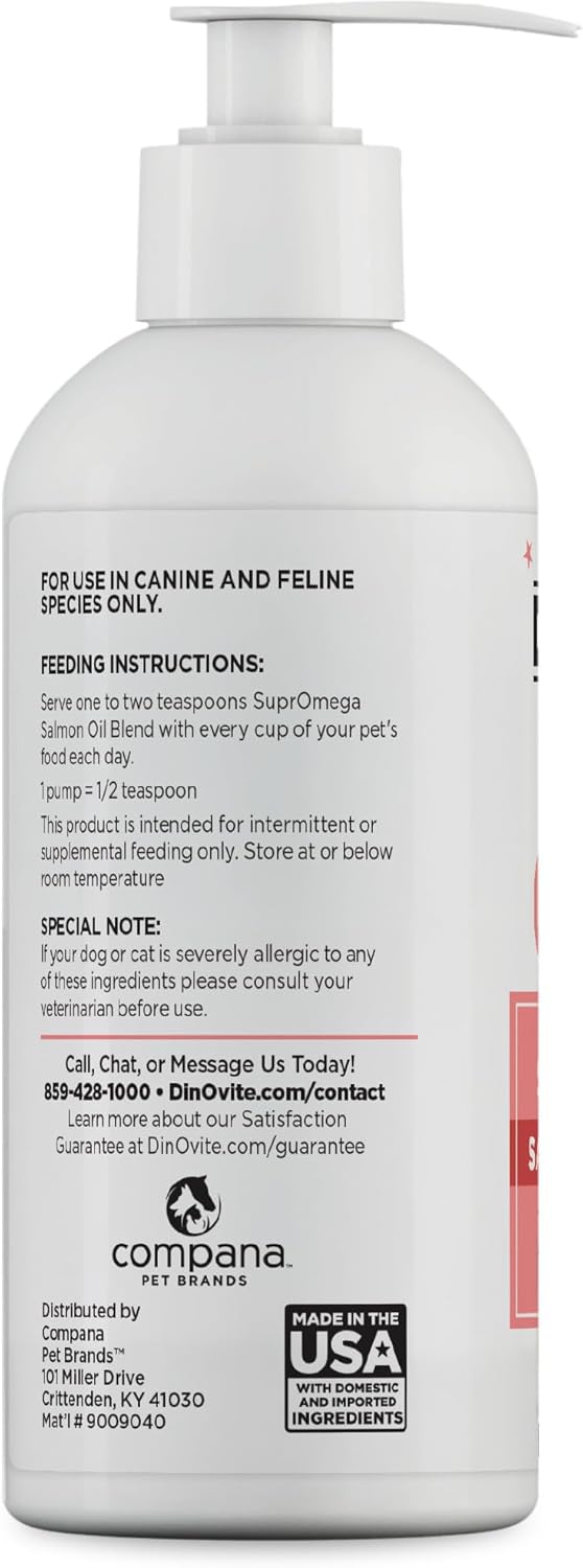 Dinovite SuprOmega Wild Caught Salmon Oil for Dogs & Cats 16 Fl.Oz.