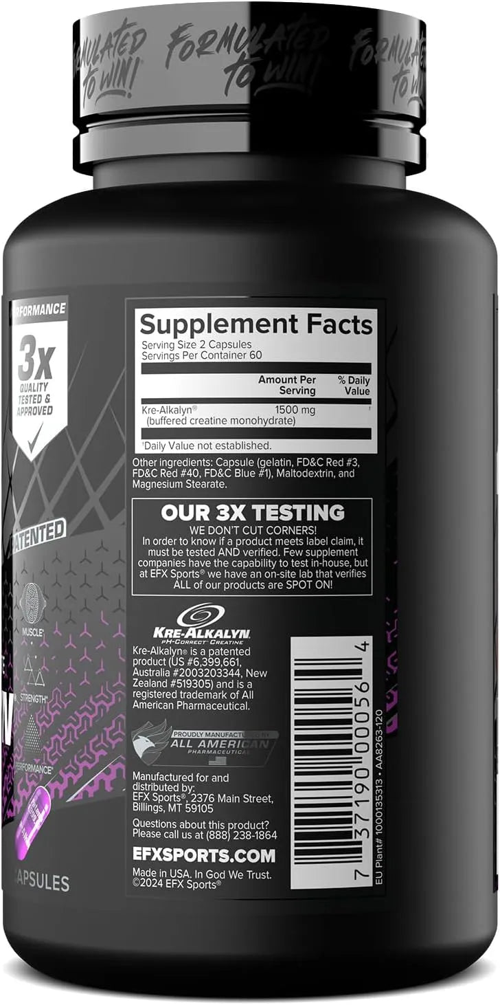 EFX SPORTS - EFX Sports Kre-Alkalyn EFX PH Correct Creatine Monohydrate Pill Supplement - The Red Vitamin MX - Suplementos Alimenticios - {{ shop.shopifyCountryName }}