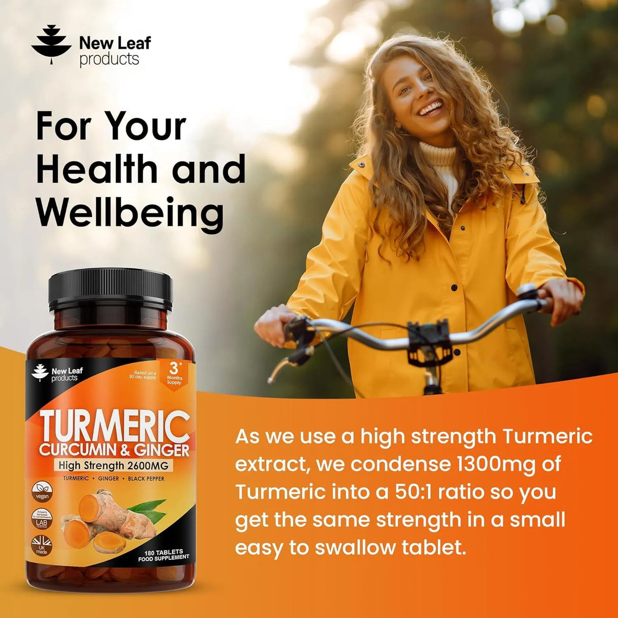 NEW LEAF PRODUCTS - New Leaf Products Turmeric Tablets 2600Mg. 180 Tabletas - The Red Vitamin MX - Suplementos Alimenticios - {{ shop.shopifyCountryName }}