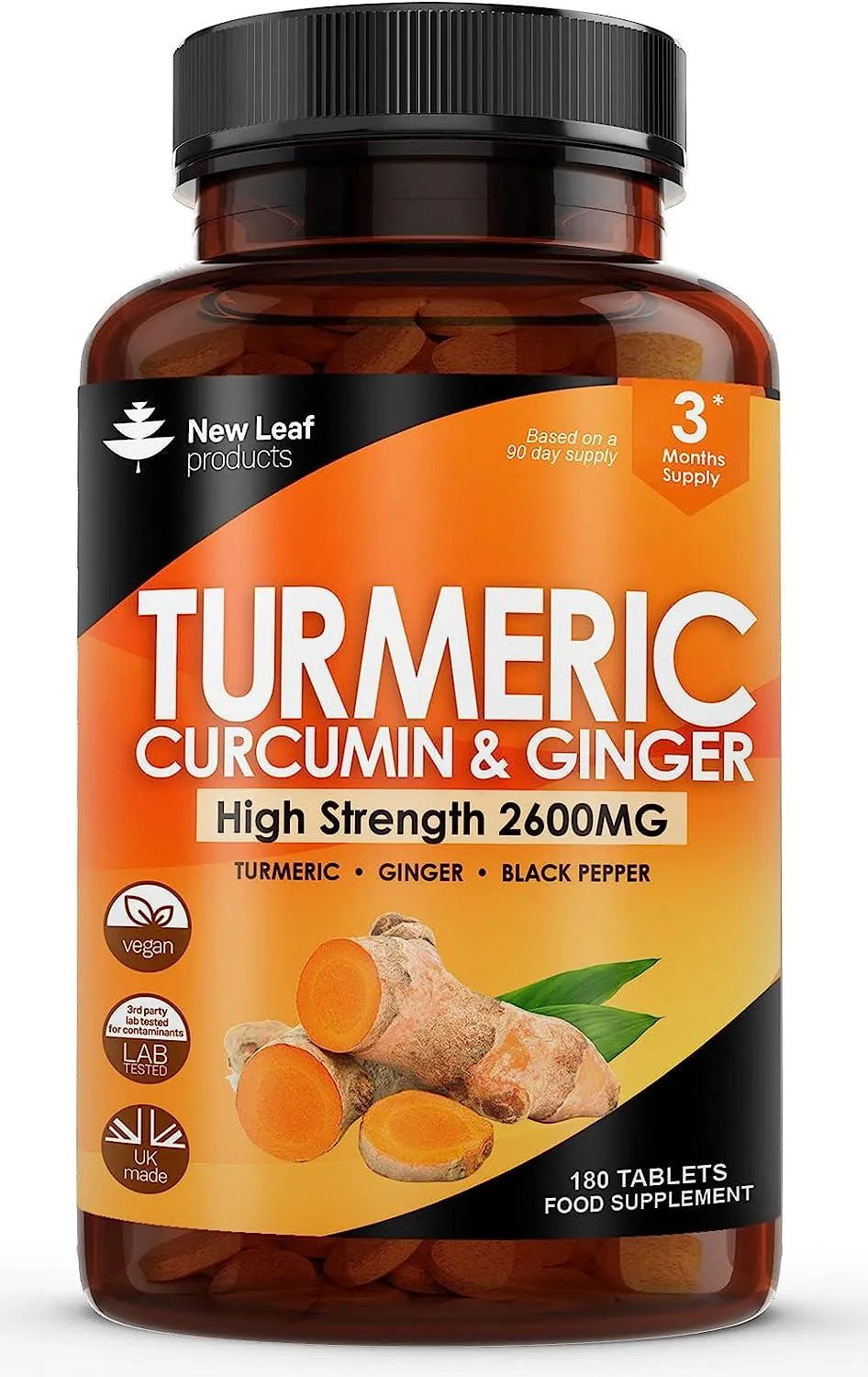 NEW LEAF PRODUCTS - New Leaf Products Turmeric Tablets 2600Mg. 180 Tabletas - The Red Vitamin MX - Suplementos Alimenticios - {{ shop.shopifyCountryName }}