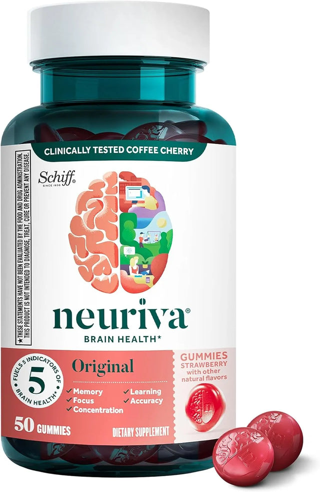 NEURIVA - Neuriva Brain Health Original Brain Supplement For Memory Strawberry Gummies 50 Gomitas - The Red Vitamin MX - Suplementos Alimenticios - {{ shop.shopifyCountryName }}