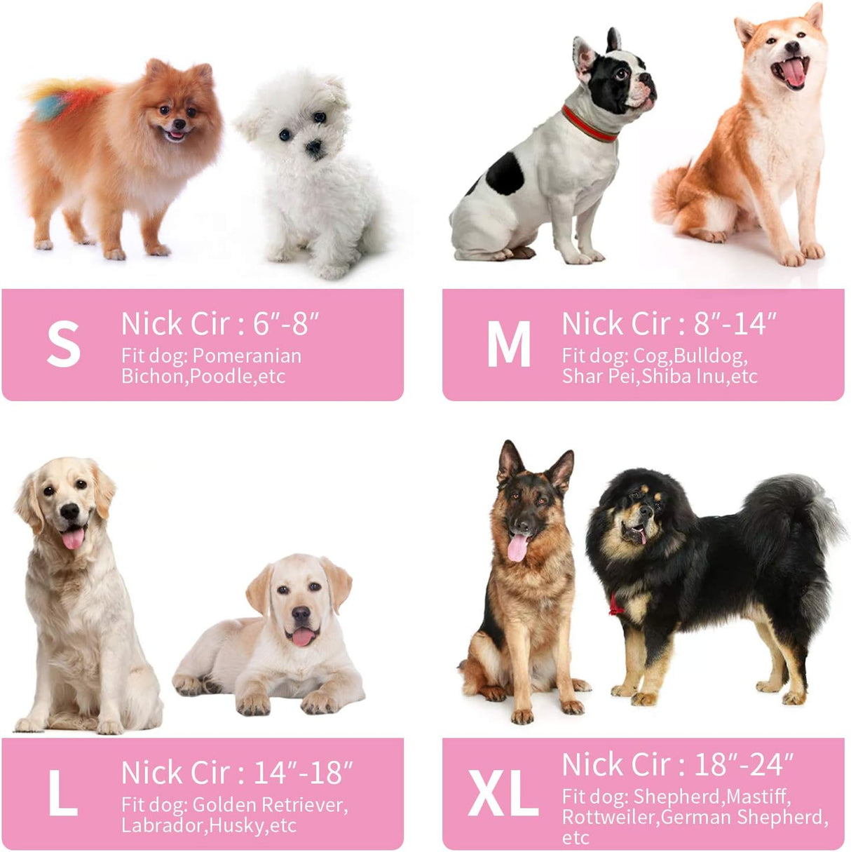 MCHY Adjustable Recovery Collar for Dogs XLARGE PINK