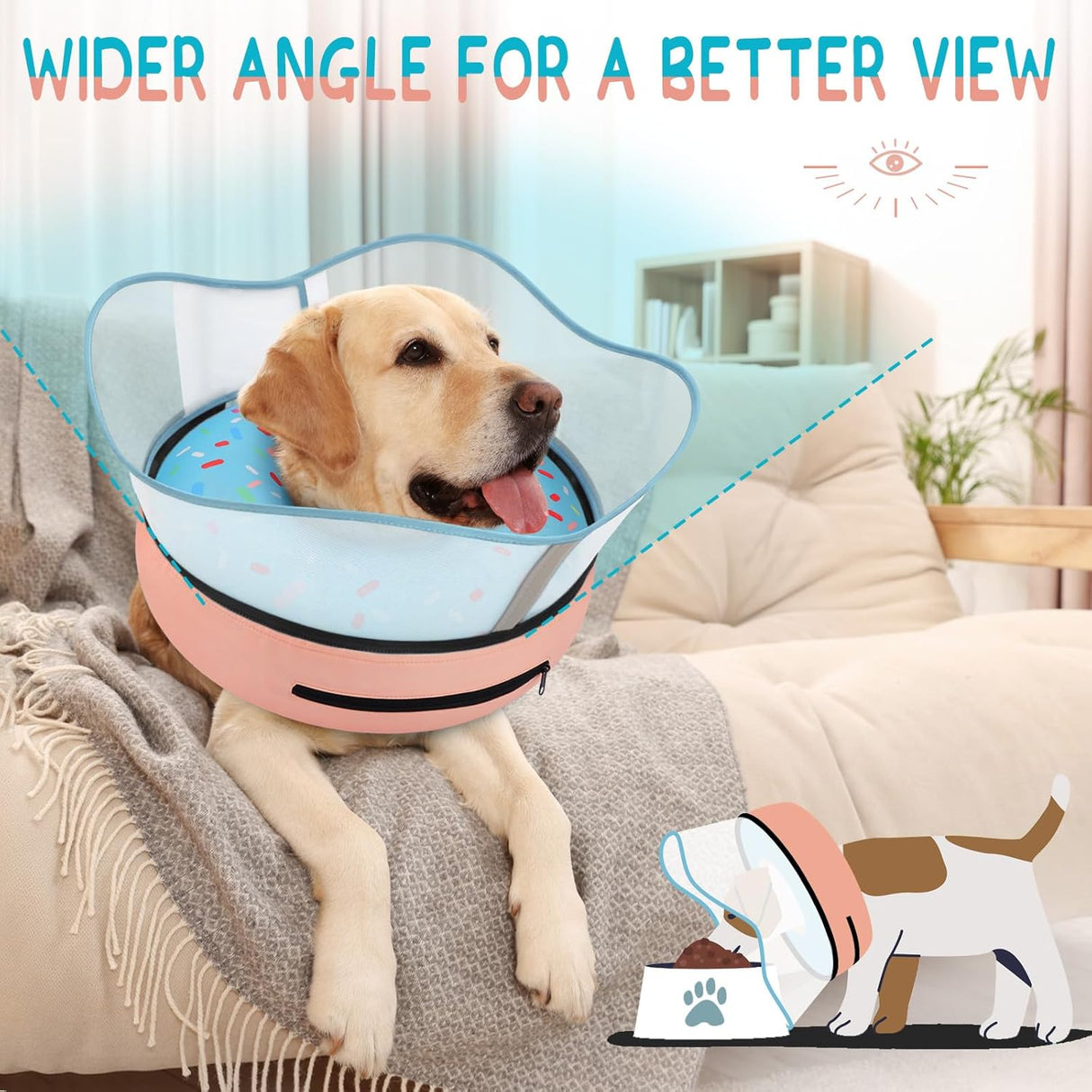 Supet Raised Inflatable Dog Cone Collar MEDIUM