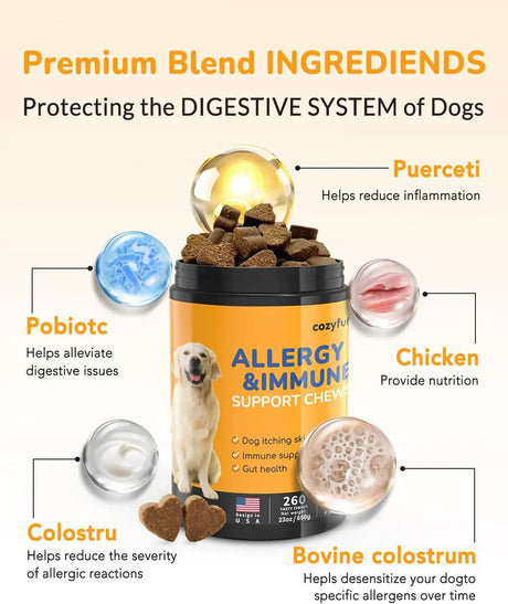COZYFUN - Cozyfun Dog Allergy Chews 260 Masticables - The Red Vitamin MX - Remedios Para La Picazón De Perros - {{ shop.shopifyCountryName }}