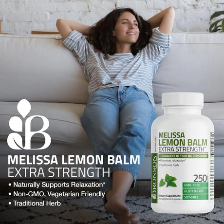 BRONSON - Bronson Melissa Lemon Balm Extra Strength 250 Capsulas - The Red Vitamin MX - Suplementos Alimenticios - {{ shop.shopifyCountryName }}
