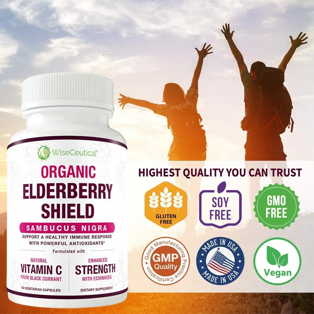 WISECEUTICAL - Wiseceutical Max Strength USDA Organic Black Elderberry 60 Capsulas - The Red Vitamin MX - Suplementos Alimenticios - {{ shop.shopifyCountryName }}