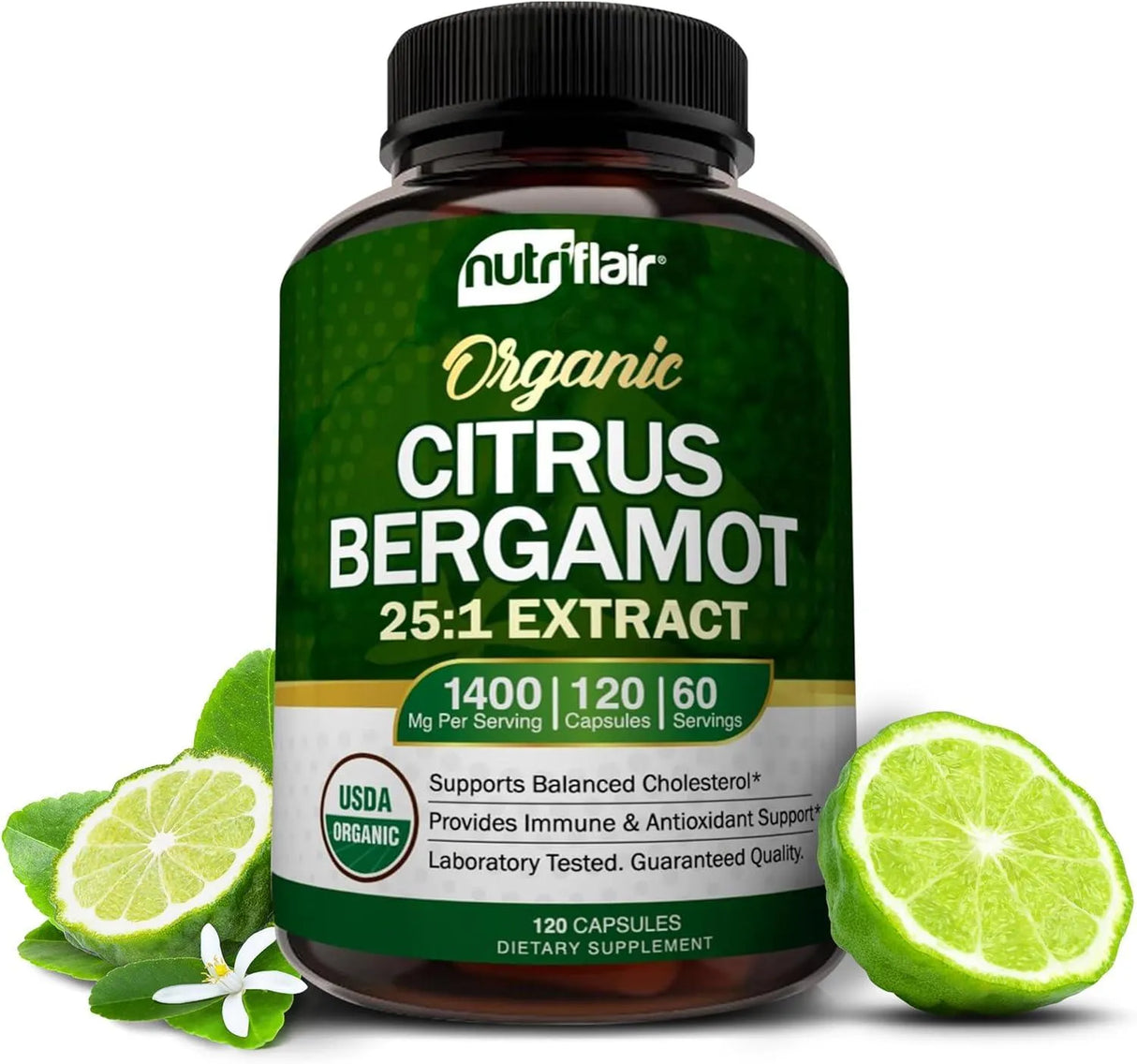 NUTRIFLAIR - NutriFlair Organic Citrus Bergamot 1400Mg. 120 Capsulas - The Red Vitamin MX - Suplementos Alimenticios - {{ shop.shopifyCountryName }}