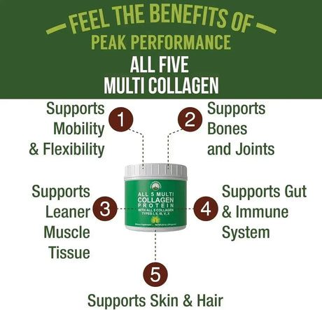 PEAK PERFORMANCE - Peak Performance All 5 Multi-Collagen Protein Powder 234Gr. - The Red Vitamin MX - Suplementos Alimenticios - {{ shop.shopifyCountryName }}