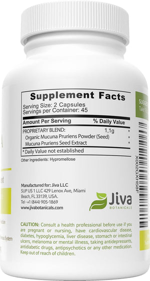 JIVA BOTANICALS - Jiva Botanicals Organic Mucuna Pruriens 90 Capsulas - The Red Vitamin MX - Suplementos Alimenticios - {{ shop.shopifyCountryName }}