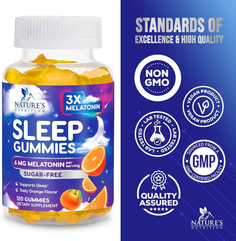 NATURE'S NUTRITION - Nature's Nutrition Melatonin 6Mg. 60 Gomitas 2 Pack - The Red Vitamin MX - Suplementos Alimenticios - {{ shop.shopifyCountryName }}