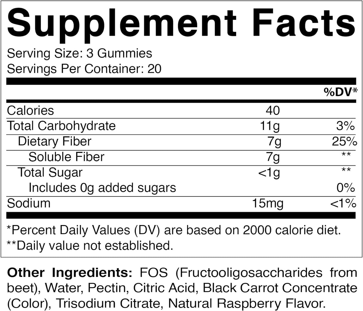 Vitamatic Prebiotic Fiber Gummies for Adults 60 Gomitas