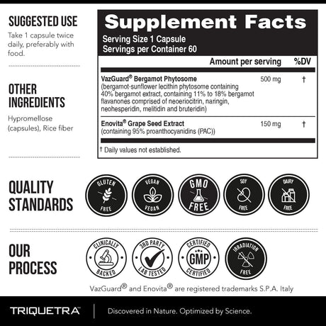 TRIQUETRA - Triquetra SoActive Bergamot Supports Cholesterol & Cardiovascular 60 Capsulas - The Red Vitamin MX - Suplementos Alimenticios - {{ shop.shopifyCountryName }}