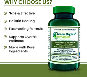 Green Organic Supplements Butterbur 90 Capsulas