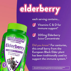 VITAFUSION - Vitafusion Elderberry Gummy Vitamins 90 Gomitas - The Red Vitamin MX - Suplementos Alimenticios - {{ shop.shopifyCountryName }}