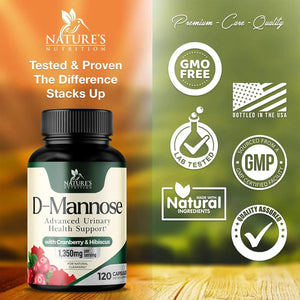 NATURE'S NUTRITION - Nature's Nutrition D-Mannose & Cranberry Extract 1350Mg. 120 Capsulas - The Red Vitamin MX - Suplementos Alimenticios - {{ shop.shopifyCountryName }}