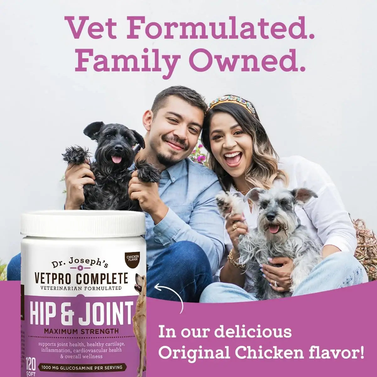 DR. JOSEPH'S - Dr. Joseph's VetPro Complete Dog Hip and Joint Chicken Flavored 120 Masticables - The Red Vitamin MX - Cuidado De Cadera Y Articulaciones Para Perros - {{ shop.shopifyCountryName }}