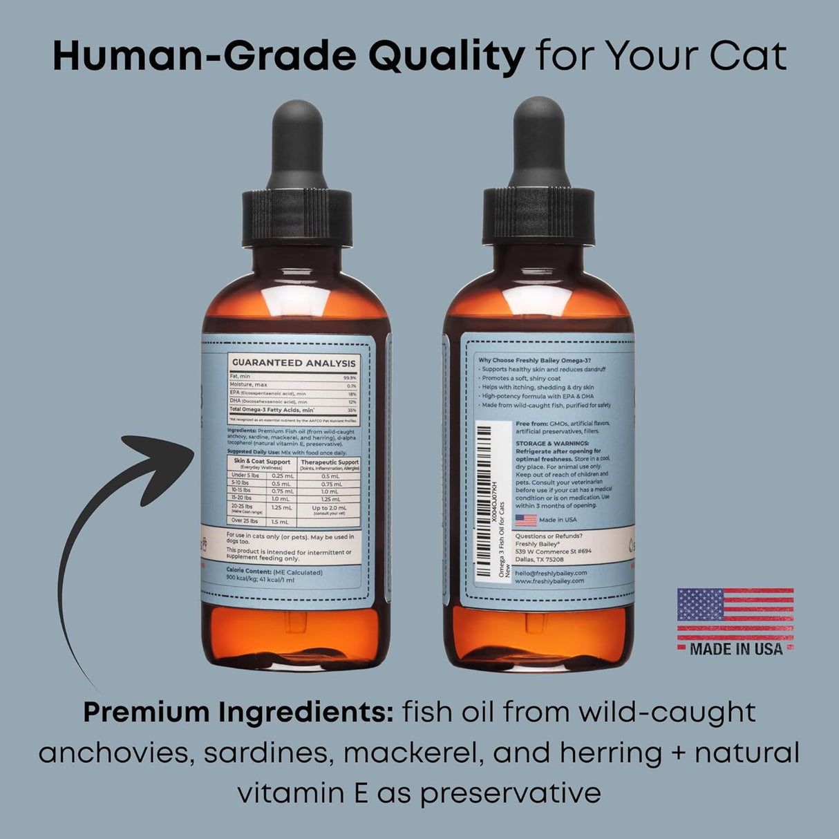 Freshly Bailey Omega 3 Fish Oil for Cats 118Ml.
