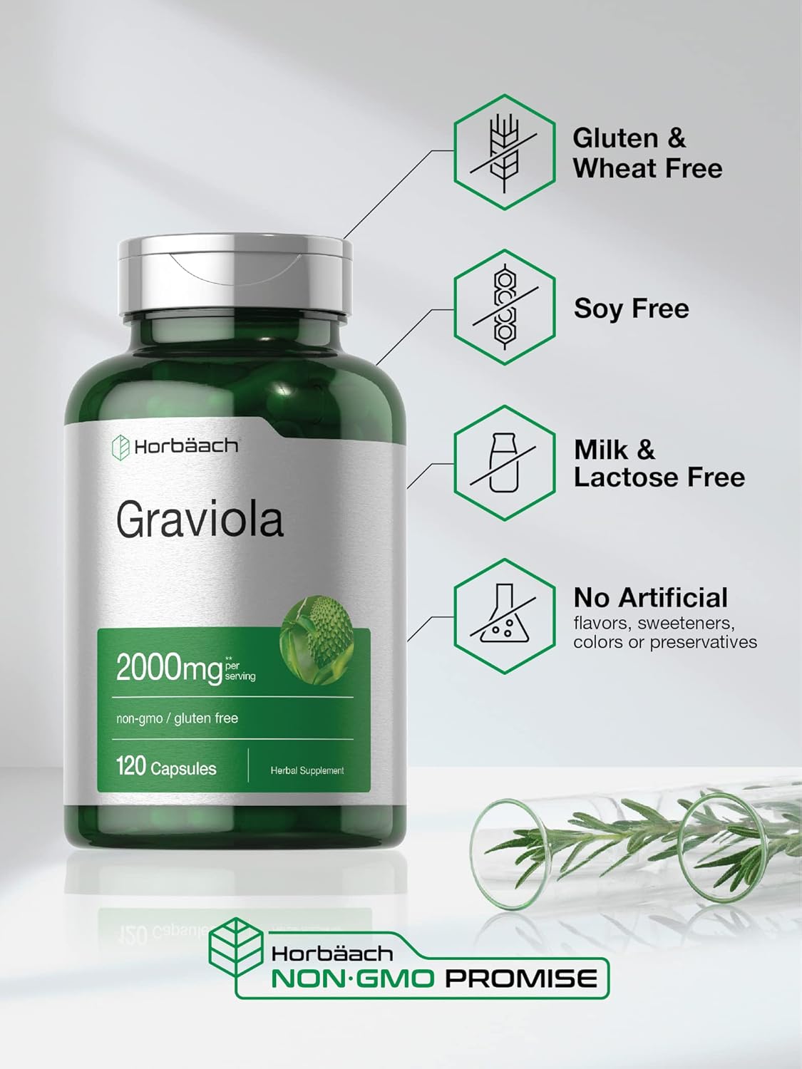 Horbaach Graviola Extract 2000Mg. 120 Capsulas