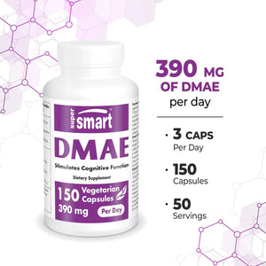 SUPER SMART - Supersmart DMAE Supplement 390Mg. 150 Capsulas - The Red Vitamin MX - Suplementos Alimenticios - {{ shop.shopifyCountryName }}