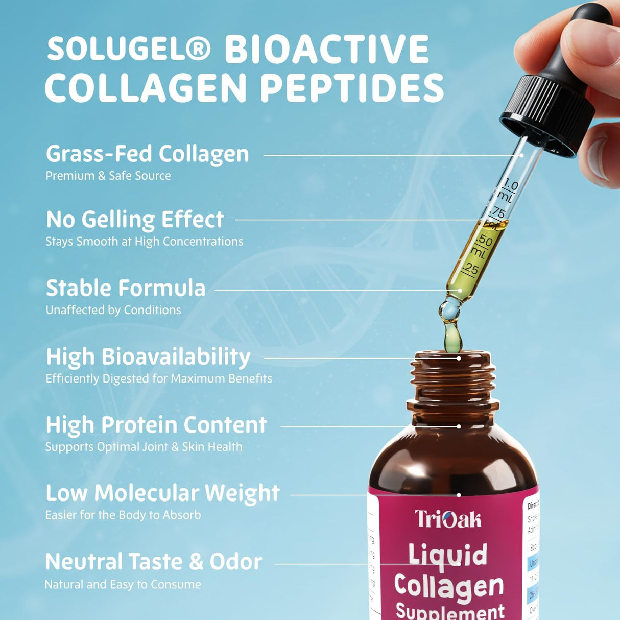 TriOak Liquid Collagen Supplement Drops for Dogs 60Ml.