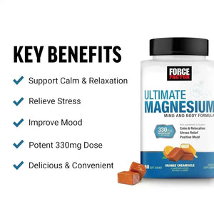FORCE FACTOR - Force Factor Ultimate Magnesium Orange Creamsicle Flavor 60 Masticables - The Red Vitamin MX - Suplementos Alimenticios - {{ shop.shopifyCountryName }}