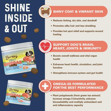 BERNIE'S - Bernie’s OMG! Omegas Chews for Dogs Salmon Flavor 90 Masticables - The Red Vitamin MX - Aceite De Pescado Para Perros - {{ shop.shopifyCountryName }}