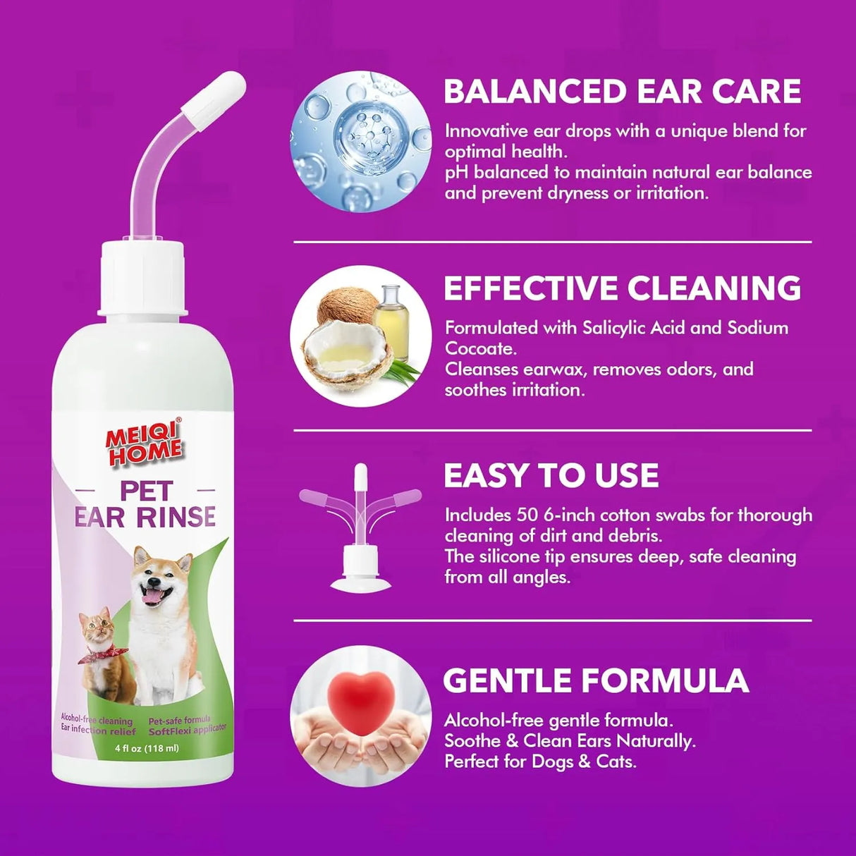 MEIQIHOME - MEIQIHOME Ear Cleaner for Dogs and Cats 4 Fl.Oz. - The Red Vitamin MX - Cuidado Del Oído De Perros - {{ shop.shopifyCountryName }}