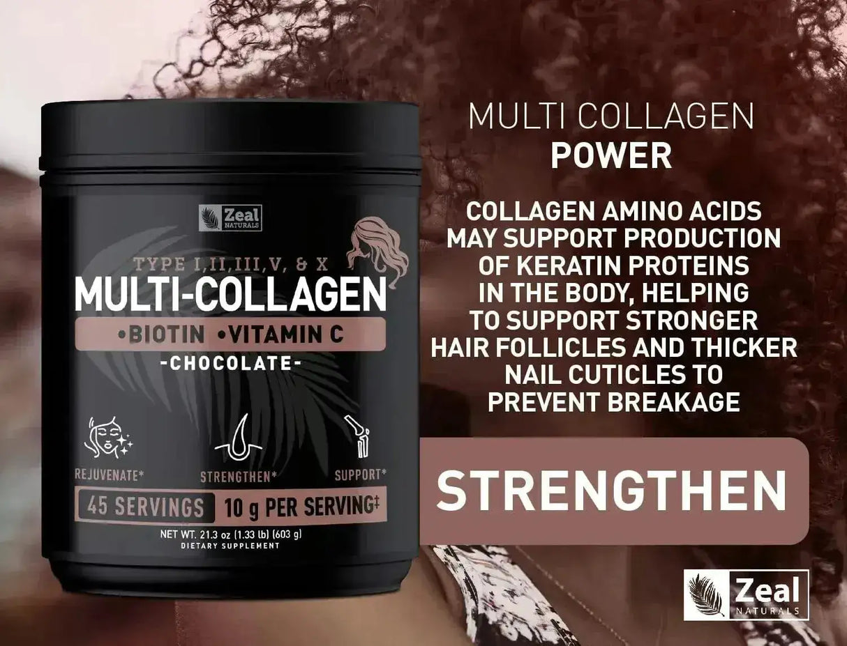 ZEAL NATURALS - Zeal Naturals Premium Multi Collagen Peptides Protein Powder Chocolate 603Gr. - The Red Vitamin MX - Suplementos Alimenticios - {{ shop.shopifyCountryName }}
