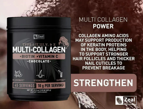 ZEAL NATURALS - Zeal Naturals Premium Multi Collagen Peptides Protein Powder Chocolate 603Gr. - The Red Vitamin MX - Suplementos Alimenticios - {{ shop.shopifyCountryName }}