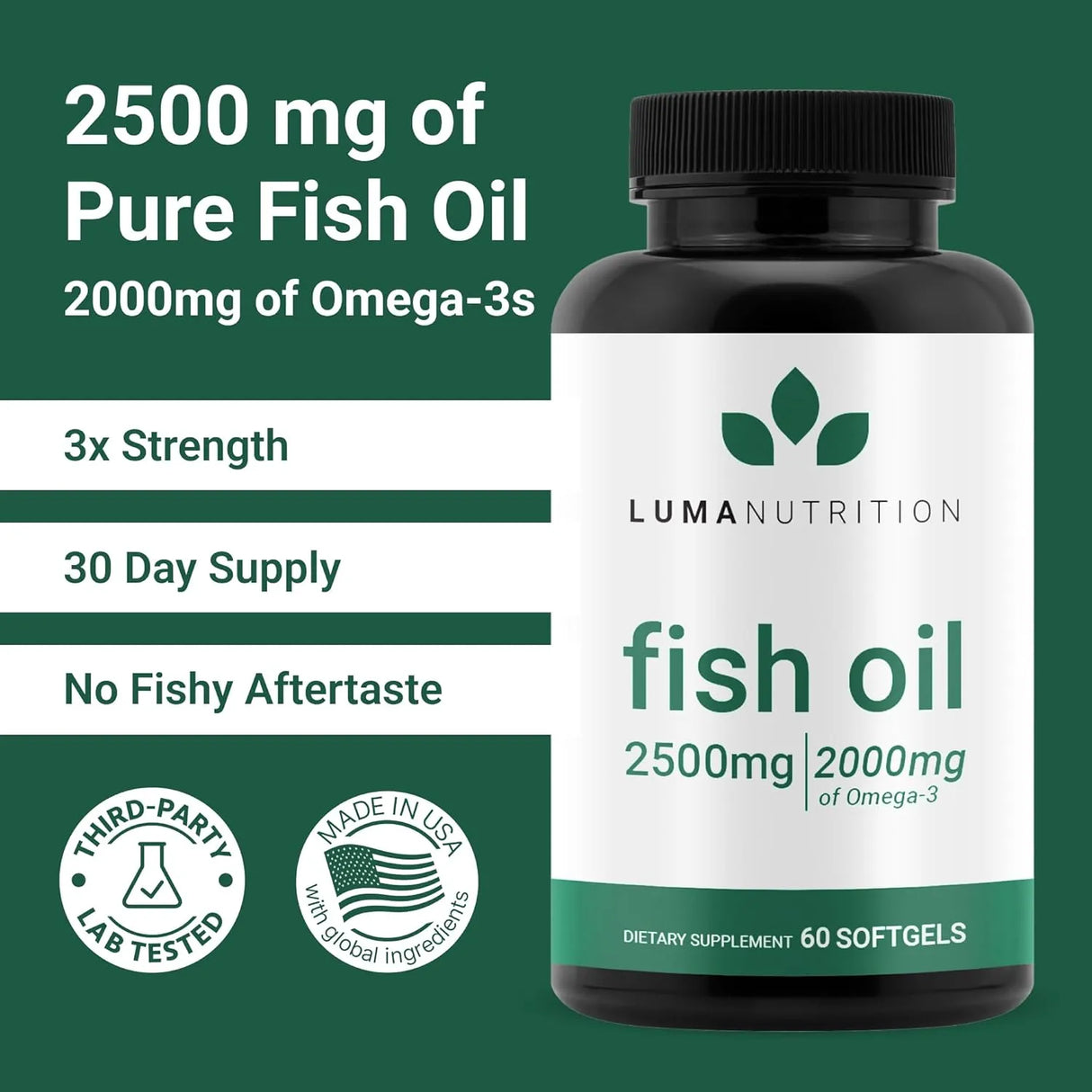 LUMA NUTRITION - Luma Nutrition Omega 3 Fish Oil 60 Capsulas Blandas - The Red Vitamin MX - Suplementos Alimenticios - {{ shop.shopifyCountryName }}