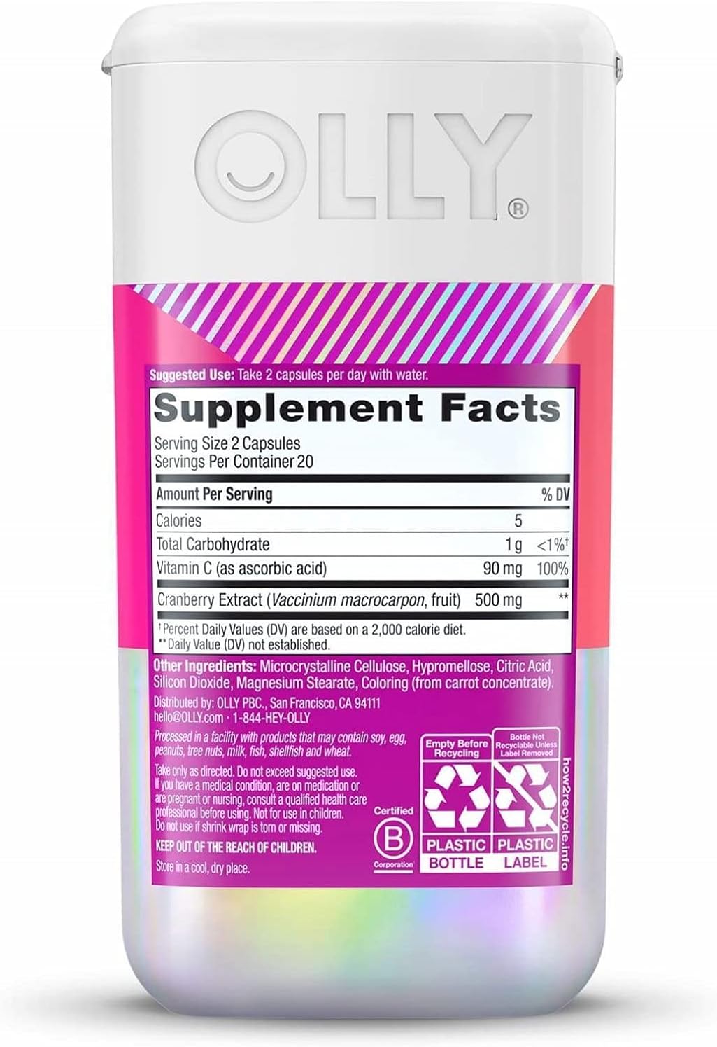 OLLY Cleansing Cranberry 40 Capsulas