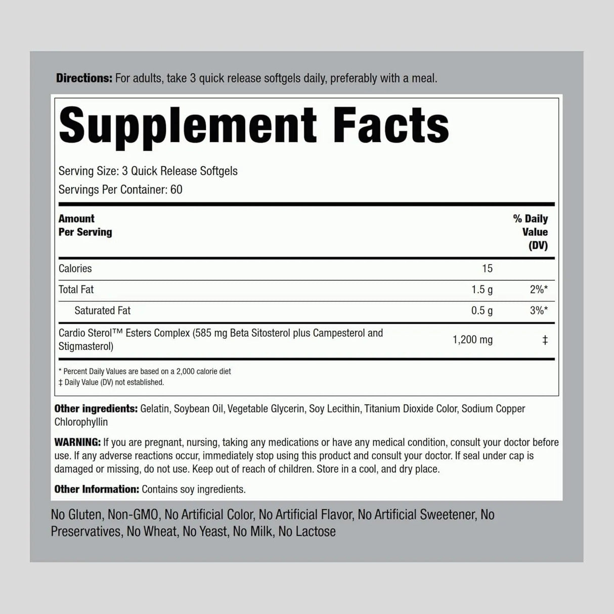 PIPING ROCK - Piping Rock Beta Sitosterol 1200Mg. 180 Capsulas Blandas - The Red Vitamin MX - Suplementos Alimenticios - {{ shop.shopifyCountryName }}