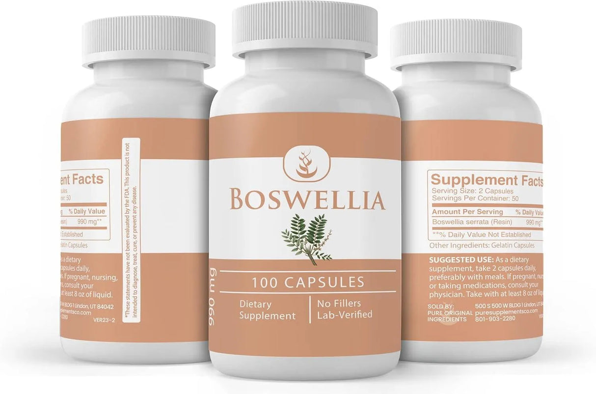 PURE ORIGINAL INGREDIENTS - Pure Original Ingredients Boswellia 100 Capsulas - The Red Vitamin MX - Suplementos Alimenticios - {{ shop.shopifyCountryName }}