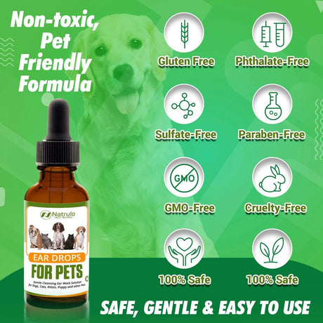 NATRULO - Natrulo Natural Ear Cleaner for Dogs 1 Fl.Oz. - The Red Vitamin MX - Cuidado Del Oído De Perros - {{ shop.shopifyCountryName }}