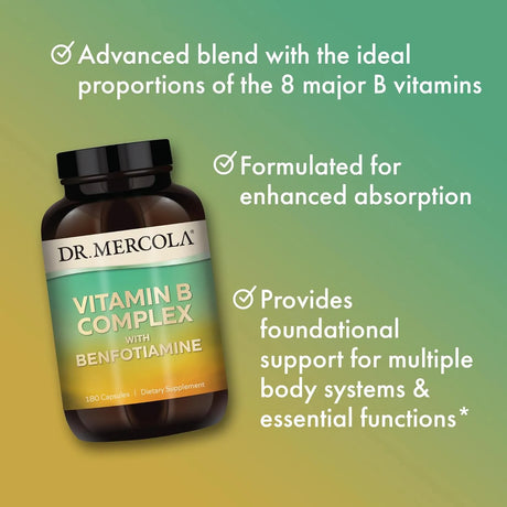 DR MERCOLA - Dr. Mercola Vitamin B Complex 180 Capsulas - The Red Vitamin MX - Suplementos Alimenticios - {{ shop.shopifyCountryName }}