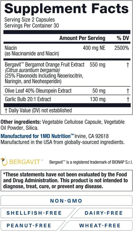 1MD NUTRITION - 1MD Nutrition CholestMD Supports Healthy Cholesterol Levels 60 Capsulas - The Red Vitamin MX - Suplementos Alimenticios - {{ shop.shopifyCountryName }}