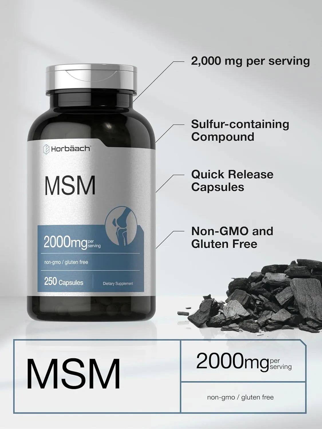HORBAACH - Horbaach MSM 2000Mg. 250 Capsulas - The Red Vitamin MX - Suplementos Alimenticios - {{ shop.shopifyCountryName }}