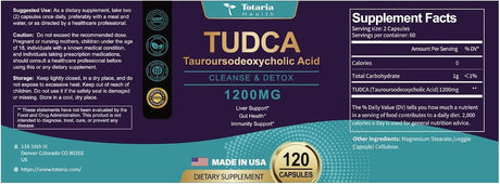 TOTARIA - Totaria TUDCA 1200Mg. 120 Capsulas - The Red Vitamin MX - Suplementos Alimenticios - {{ shop.shopifyCountryName }}