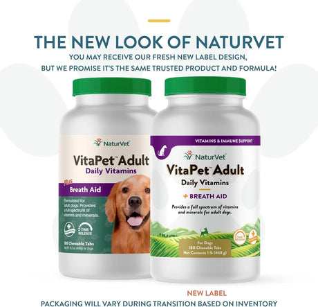 NATURVET - NaturVet VitaPet Adult Daily Vitamins for Dogs 180 Tabletas Masticables - The Red Vitamin MX - Multivitamínicos Para Perros - {{ shop.shopifyCountryName }}