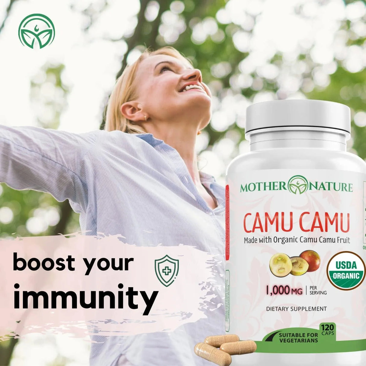 MOTHER NATURE - Mother Nature Camu Camu 1000Mg. 120 Capsulas - The Red Vitamin MX - Suplementos Alimenticios - {{ shop.shopifyCountryName }}