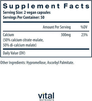 VITAL NUTRIENTS - Vital Nutrients Calcium Citrate and Malate Complex 150Mg. 100 Capsulas - The Red Vitamin MX - Suplementos Alimenticios - {{ shop.shopifyCountryName }}