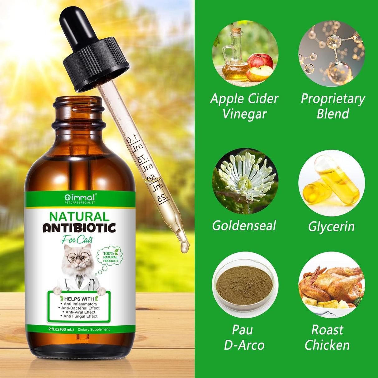 Oimmal Cat Natural Antibiotics 2 Fl.Oz.