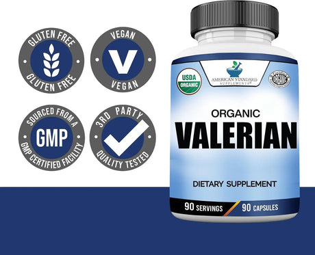 AMERICAN STANDARD SUPPLEMENTS - American Standard Supplements Organic Valerian 90 Capsulas - The Red Vitamin MX - Suplementos Alimenticios - {{ shop.shopifyCountryName }}