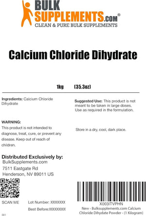 BULK SUPPLEMENTS - Bulk Supplements Calcium Chloride Powder 1 Kg. - The Red Vitamin MX - Suplementos Alimenticios - {{ shop.shopifyCountryName }}