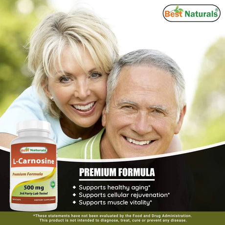 BEST NATURALS - Best Naturals L-Carnosine 500Mg. 60 Capsulas 2 Pack - The Red Vitamin MX - Suplementos Alimenticios - {{ shop.shopifyCountryName }}