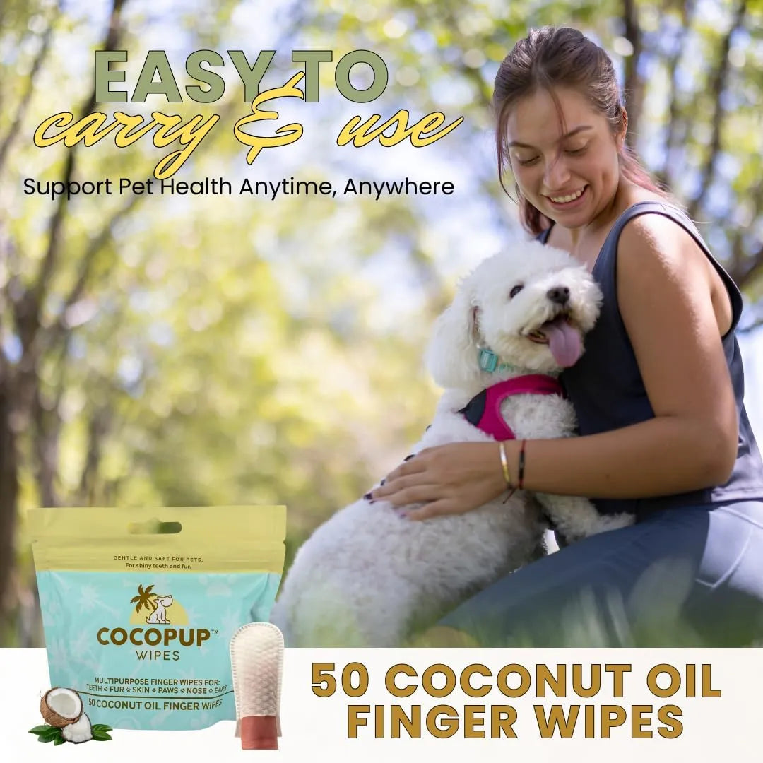 COCOPUP - Cocopup Dog Teeth Cleaning Wipes Ear Nose Paws Fur Cleaner Pure Coconut Oil 50 Toallitas - The Red Vitamin MX - Cuidado Dental Para Perros - {{ shop.shopifyCountryName }}