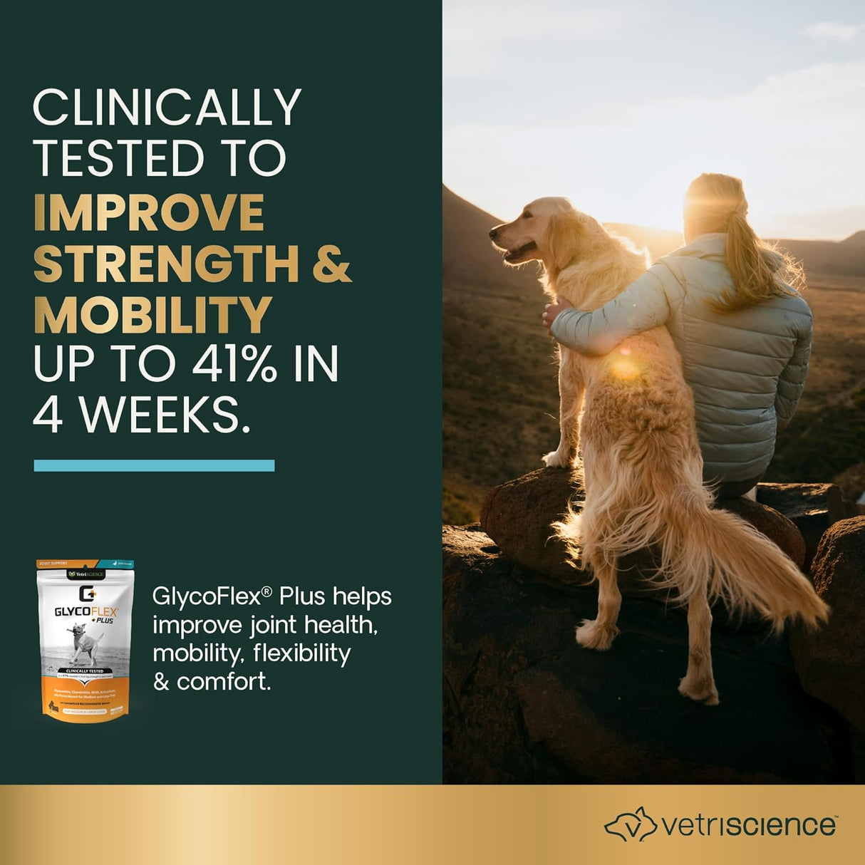 VetriScience GlycoFlex Ultimate Strength Healthy Hip & Joint Duck Flavor 120 Masticables