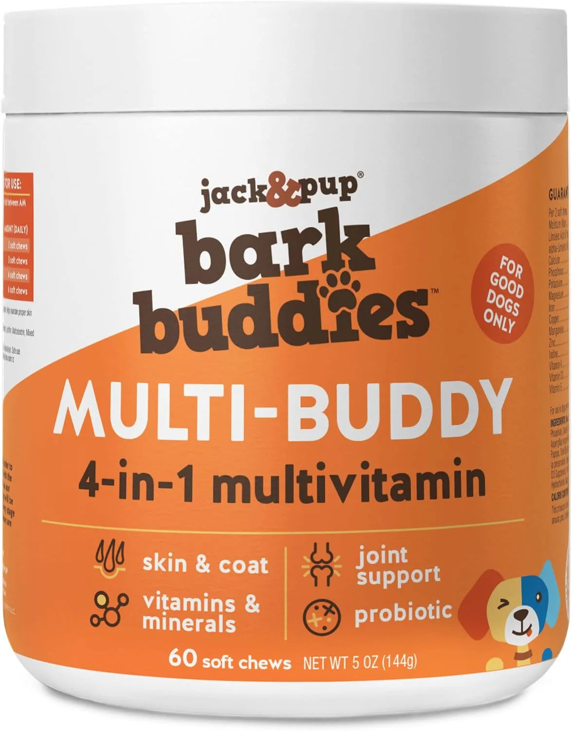 JACK&PUP - Jack&Pup Bark Buddies Multi-Buddy Dog Multivitamins 60 Masticables - The Red Vitamin MX - Multivitamínicos Para Perros - {{ shop.shopifyCountryName }}
