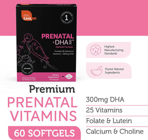 Zahler Prenatal Vitamin with DHA & Folate 60 Capsulas Blandas