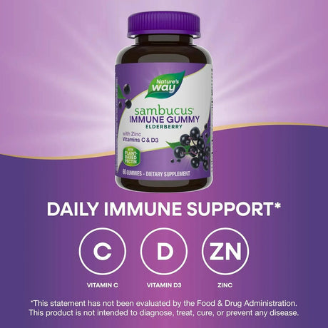 NATURE'S WAY - Nature’s Way Sambucus Elderberry Immune Gummies 60 Gomitas - The Red Vitamin MX - Suplementos Alimenticios - {{ shop.shopifyCountryName }}
